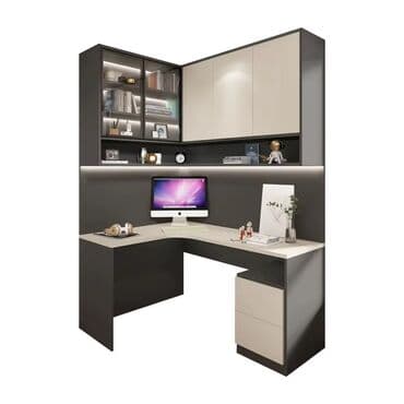 L‑şəkilli modul iş masası və divar dolabı dəsti - Dizayn: Müasir lalafo.az -da L‑şəkilli modul iş masası və divar dolabı dəsti - Dizayn: Müasir