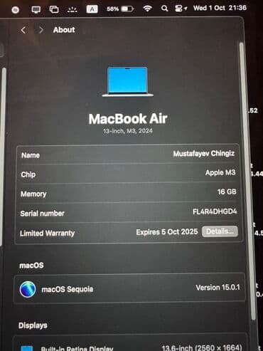 ош кыз керек: Apple MacBook, 13.5 ", Apple M3, 512 ГБ at lalafo.az — 4 ош кыз керек: Apple MacBook, 13.5 ", Apple M3, 512 ГБ — 4