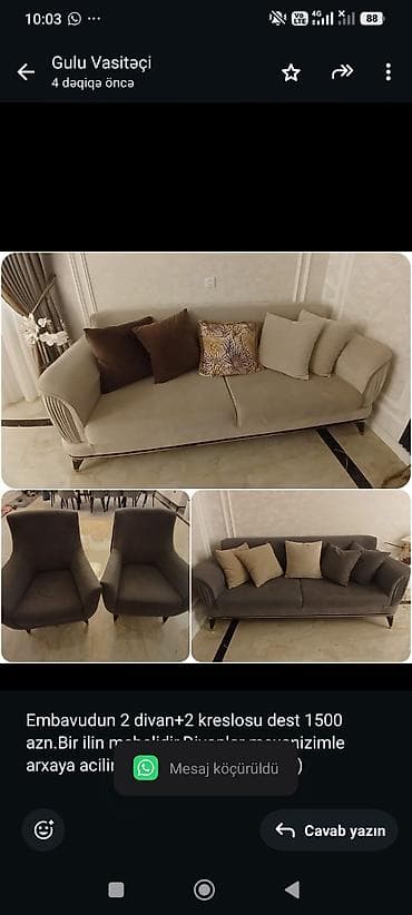 Divan, 2 kreslo, Divan lalafo.az -da Divan, 2 kreslo, Divan