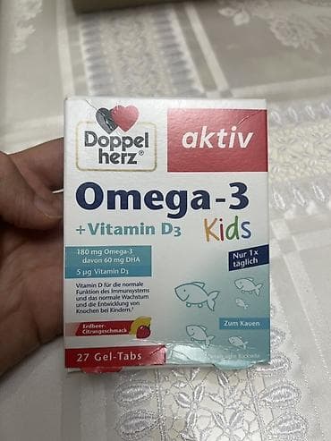 Doppelherz aktiv Omega-3 + Vitamin D3 Kids – çeynəməli jel kapsullar lalafo.az -da Doppelherz aktiv Omega-3 + Vitamin D3 Kids – çeynəməli jel kapsullar