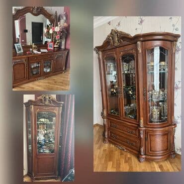 Klassik üslubda vitrin və konsol dəsti - Material: təbii ağac karkas lalafo.az -da Klassik üslubda vitrin və konsol dəsti - Material: təbii ağac karkas