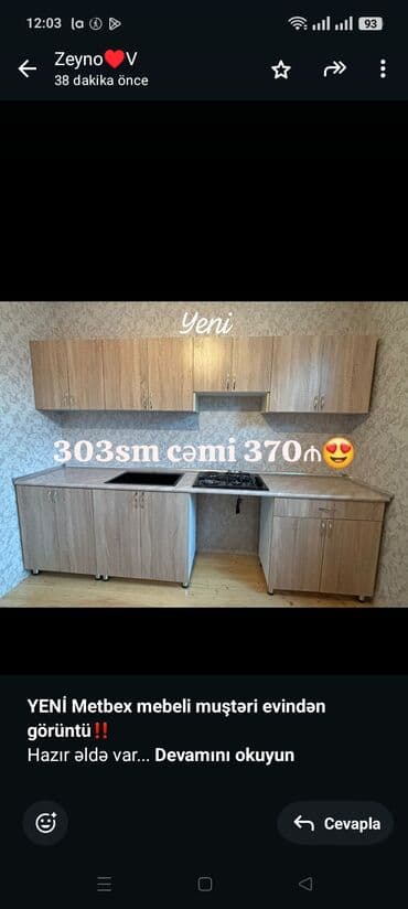 *YENİ Metbex mebeli muştəri evindən görüntü*‼️ Hazır əldə var Qiymet lalafo.az -da *YENİ Metbex mebeli muştəri evindən görüntü*‼️ Hazır əldə var Qiymet