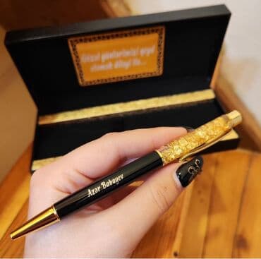 3D ручки: Şəxsi adla fərdiləşdirilən dəbli qələm seti - Qara korpus və qızılı at lalafo.az — 5 3D ручки: Şəxsi adla fərdiləşdirilən dəbli qələm seti - Qara korpus və qızılı — 5