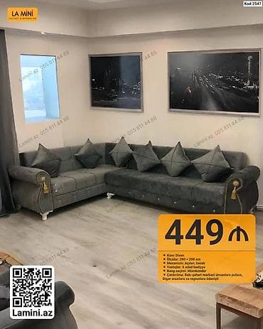Künc divan – La Mini - Ölçülər: 280 × 200 sm - Mexanizm: açılan lalafo.az -da Künc divan – La Mini - Ölçülər: 280 × 200 sm - Mexanizm: açılan