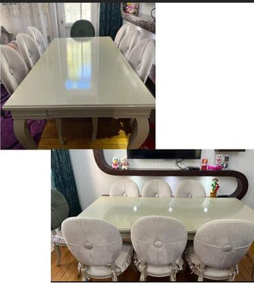Qonaq otağı üçün, İşlənmiş, Kvadrat masa, 8 stul lalafo.az -da Qonaq otağı üçün, İşlənmiş, Kvadrat masa, 8 stul