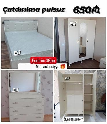 Yataq otağı dəsti – 650₼ Çatdırılma pulsuz. Endirim 3 gün. Matras lalafo.az -da Yataq otağı dəsti – 650₼ Çatdırılma pulsuz. Endirim 3 gün. Matras