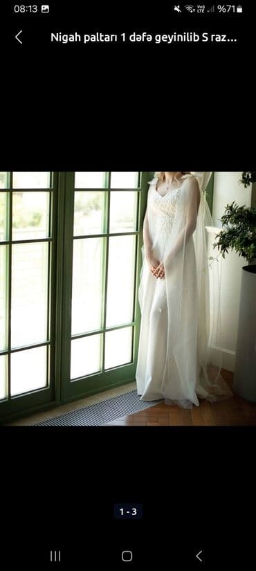 Nigah/gelinlik paltarı – zərif və minimal dizayn. - Rəng: ağ, südlü lalafo.az -da Nigah/gelinlik paltarı – zərif və minimal dizayn. - Rəng: ağ, südlü