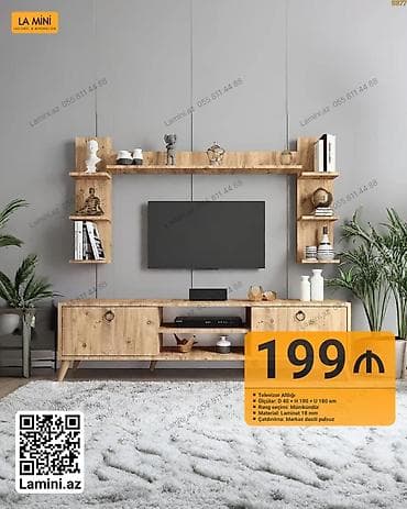 Televizor altlığı və divar rəf dəsti - Ölçülər: Dərinlik 40 sm x at lalafo.az Televizor altlığı və divar rəf dəsti - Ölçülər: Dərinlik 40 sm x
