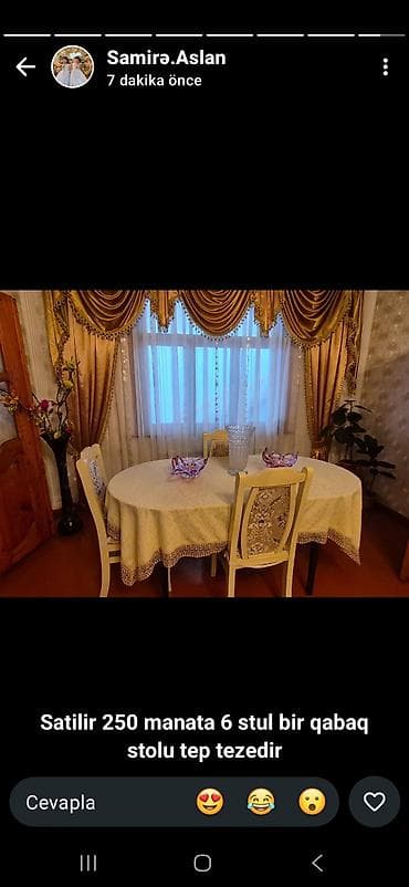 Qonaq otağı üçün, İşlənmiş, Oval masa, 6 stul lalafo.az -da Qonaq otağı üçün, İşlənmiş, Oval masa, 6 stul