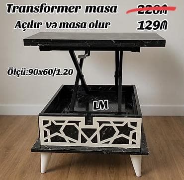 Transformer jurnal masa – açılıb yemək masasına çevrilir. - Ölçülər lalafo.az -da Transformer jurnal masa – açılıb yemək masasına çevrilir. - Ölçülər