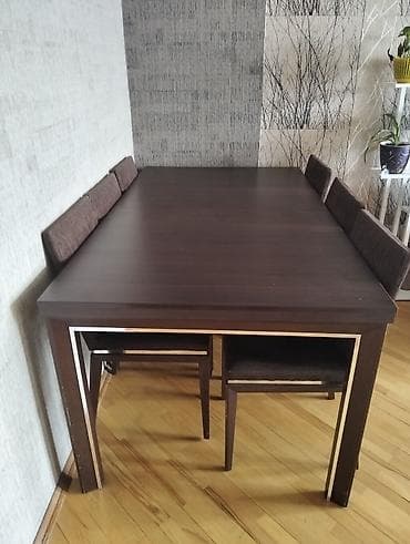 Qonaq otağı üçün, İşlənmiş, Açılan, Dördbucaq masa, 6 stul lalafo.az -da Qonaq otağı üçün, İşlənmiş, Açılan, Dördbucaq masa, 6 stul