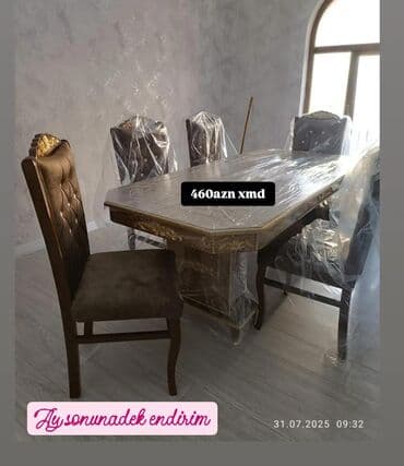 Qonaq otağı üçün, Açılmayan, Dördbucaq masa, 6 stul lalafo.az -da Qonaq otağı üçün, Açılmayan, Dördbucaq masa, 6 stul