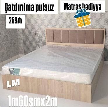 İki nəfərlik yataq dəsti - Ölçü: 1.60 m x 2.00 m - Taxta karkaslı lalafo.az -da İki nəfərlik yataq dəsti - Ölçü: 1.60 m x 2.00 m - Taxta karkaslı