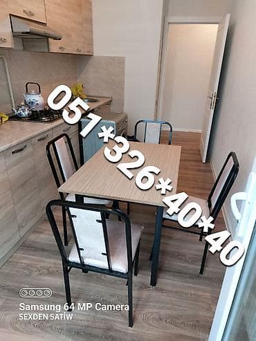 Mətbəx üçün, Yeni, Dördbucaq masa, 4 stul lalafo.az -da Mətbəx üçün, Yeni, Dördbucaq masa, 4 stul