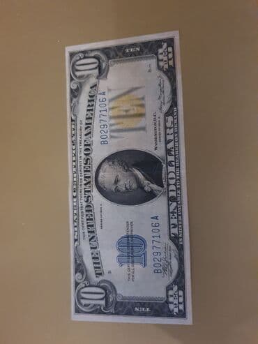 Məhsul: ABŞ $10 Gümüş Sertifikatı (Silver Certificate) Təsvir: - Ön lalafo.az -da Məhsul: ABŞ $10 Gümüş Sertifikatı (Silver Certificate) Təsvir: - Ön