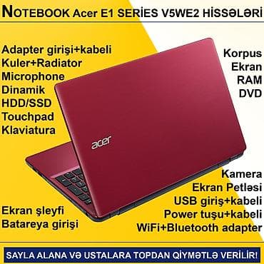 Notebook "Acer E1 series V5WE2 ehtiyat hissələri" Qiymətlər razılaşma lalafo.az -da Notebook "Acer E1 series V5WE2 ehtiyat hissələri" Qiymətlər razılaşma