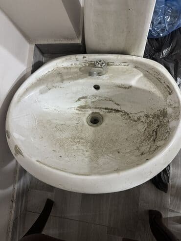 Cмесители для душа: Keramik ayaqlı əl-üz yuma lavabosu - Material: sanitar keramik - at lalafo.az — 1 Cмесители для душа: Keramik ayaqlı əl-üz yuma lavabosu - Material: sanitar keramik - — 1