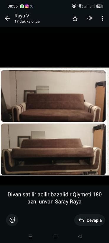 Divan satilir acilir bazalidir.Qiymeti 180 azn unvan Saray Raya lalafo.az -da Divan satilir acilir bazalidir.Qiymeti 180 azn unvan Saray Raya