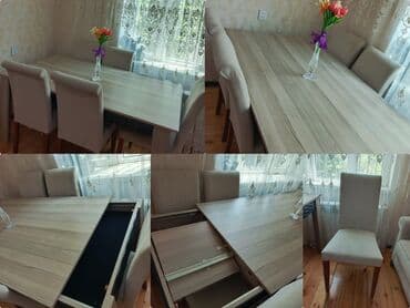 Qonaq otağı üçün, İşlənmiş, Açılan, Dördbucaq masa, 6 stul lalafo.az -da Qonaq otağı üçün, İşlənmiş, Açılan, Dördbucaq masa, 6 stul