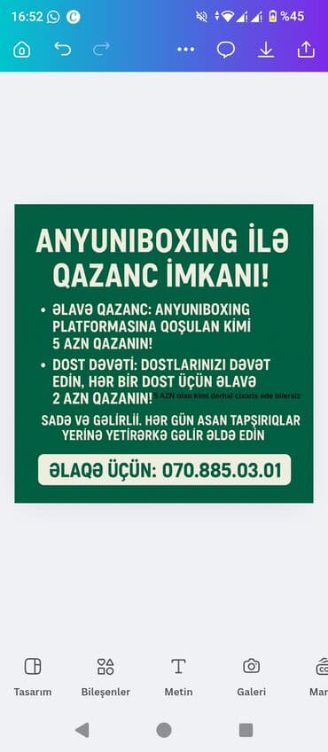 ANYUNIBOXING platforması – əlavə gəlir imkanı - Qoşulan kimi bonus lalafo.az -da ANYUNIBOXING platforması – əlavə gəlir imkanı - Qoşulan kimi bonus