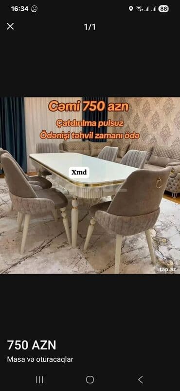 Qonaq otağı üçün, Yeni, Açılmayan, Oval masa, 6 stul lalafo.az -da Qonaq otağı üçün, Yeni, Açılmayan, Oval masa, 6 stul