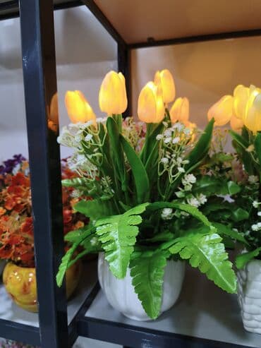 LED işıqlı süni lalə kompozisiyası - İsti sarı tonlarda LED-lə lalafo.az -da LED işıqlı süni lalə kompozisiyası - İsti sarı tonlarda LED-lə