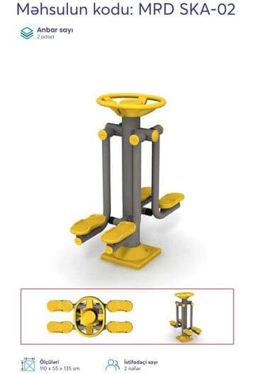 Dəbilqələr: Açıq hava fitnes avadanlıqları – sarı/qrafit rəng palitrası, metal lalafo.az -da — 2 Dəbilqələr: Açıq hava fitnes avadanlıqları – sarı/qrafit rəng palitrası, metal — 2