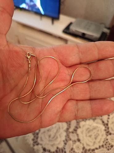 Qızılı rəngli zəncir boyunbağı - Material: metal ərintisi, qızılı lalafo.az -da — 2 Qızılı rəngli zəncir boyunbağı - Material: metal ərintisi, qızılı — 2