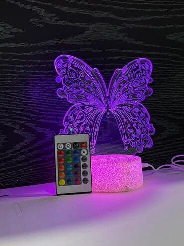 RGB 3D kəpənək lampası – dekorativ LED gece işığı - 3D effektli akril lalafo.az -da RGB 3D kəpənək lampası – dekorativ LED gece işığı - 3D effektli akril