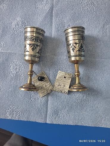Рюмки, цвет - Серебристый, Набор из 2 шт., Россия at lalafo.az Рюмки, цвет - Серебристый, Набор из 2 шт., Россия