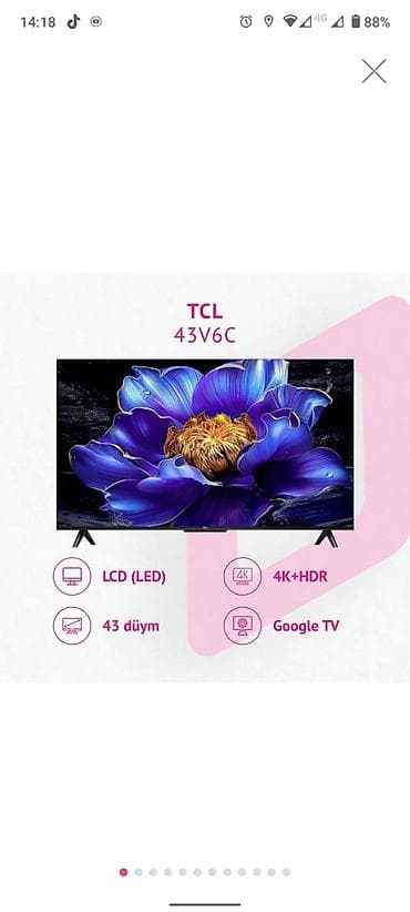 Televizor TCL LCD 43" 4K (3840x2160) lalafo.az -da Televizor TCL LCD 43" 4K (3840x2160)