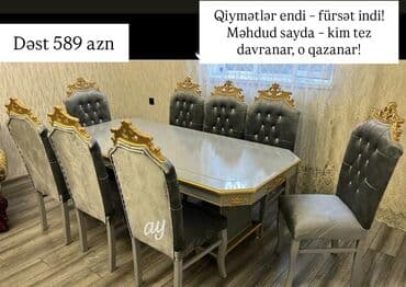 Qonaq otağı üçün, Yeni, Açılmayan, Dördbucaq masa, 6 stul lalafo.az -da Qonaq otağı üçün, Yeni, Açılmayan, Dördbucaq masa, 6 stul