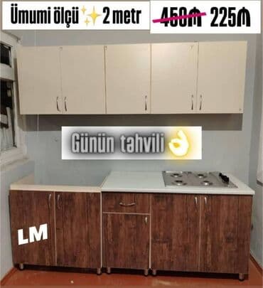 Mətbəx mebellərinin sifarişlə hazırlanması✔️ 225₼ Ölçü : 2 metr üst lalafo.az -da Mətbəx mebellərinin sifarişlə hazırlanması✔️ 225₼ Ölçü : 2 metr üst