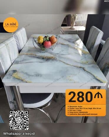 Mətbəx üçün, Açılan, 4 stul lalafo.az -da Mətbəx üçün, Açılan, 4 stul