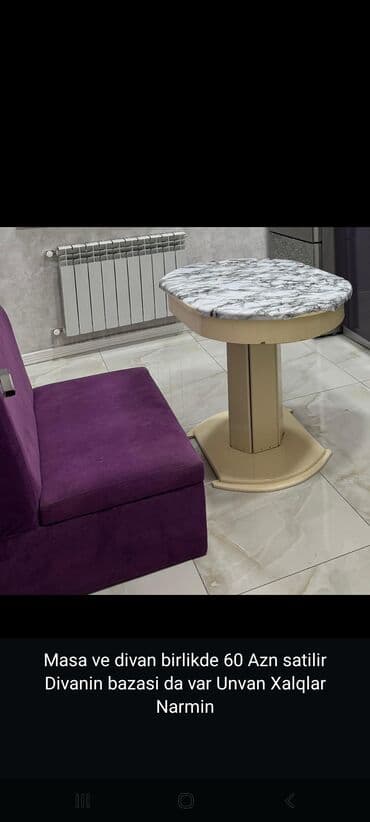 Metbex masasi ve divan 60 Azn satilir divanin bazasi da var Unvan lalafo.az -da Metbex masasi ve divan 60 Azn satilir divanin bazasi da var Unvan