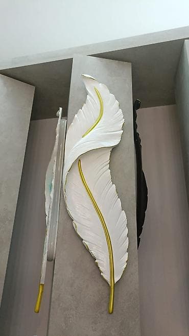 Divar dekoru – lələk formalı dekorativ panel - Dizayn: Zərif lələk lalafo.az -da Divar dekoru – lələk formalı dekorativ panel - Dizayn: Zərif lələk