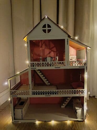 Taxta kukla evi – 3 mərtəbəli, balkonlu və pilləkənli lalafo.az -da Taxta kukla evi – 3 mərtəbəli, balkonlu və pilləkənli