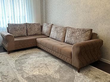 Угловой диван, Пуфик, С подъемным механизмом, Раскладной at lalafo.az — 1 Угловой диван, Пуфик, С подъемным механизмом, Раскладной — 1