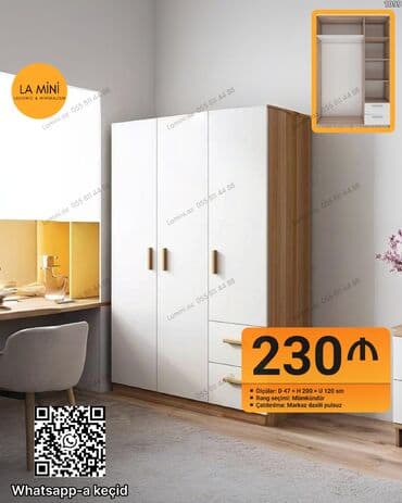 Açılan, 3 qapılı Düz dolab, Qarderob, paltar dolabı lalafo.az -da Açılan, 3 qapılı Düz dolab, Qarderob, paltar dolabı