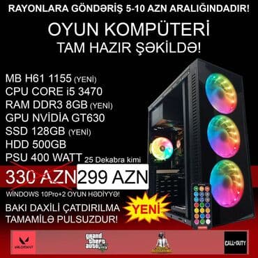 Oyun üçün Kompüter "RGB Core i5 3470 GT630 1GB 128GB SSD 500GB HDD” lalafo.az -da Oyun üçün Kompüter "RGB Core i5 3470 GT630 1GB 128GB SSD 500GB HDD”