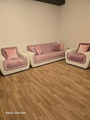 İşlənmiş, Di̇van-kravat, 2 kreslo, Bazalı, Açılan lalafo.az -da İşlənmiş, Di̇van-kravat, 2 kreslo, Bazalı, Açılan