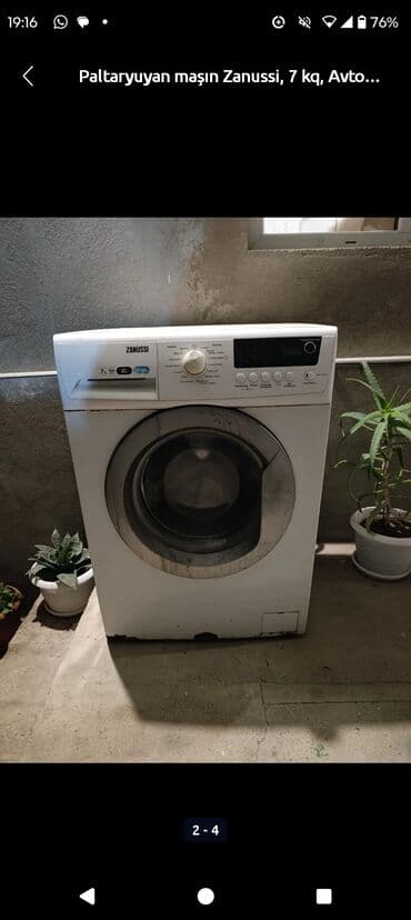 Paltaryuyan maşın Zanussi, 7 kq, Avtomat, Qurutmasız lalafo.az -da Paltaryuyan maşın Zanussi, 7 kq, Avtomat, Qurutmasız