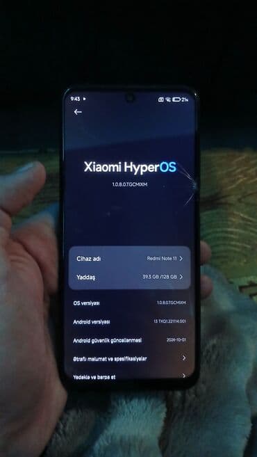 Redmi Note 11, 128 GB, rəng - Göy, Barmaq izi lalafo.az -da Redmi Note 11, 128 GB, rəng - Göy, Barmaq izi