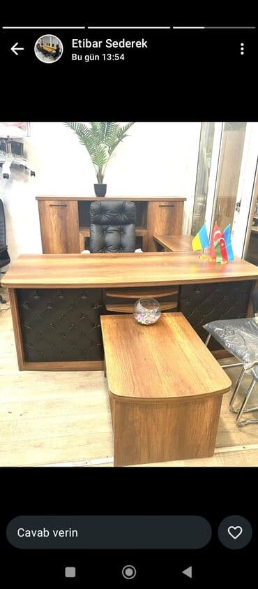 Ofis mebeli dəsti – rəhbər masa komplekti - Tərkib: əsas rəhbər masa lalafo.az -da Ofis mebeli dəsti – rəhbər masa komplekti - Tərkib: əsas rəhbər masa