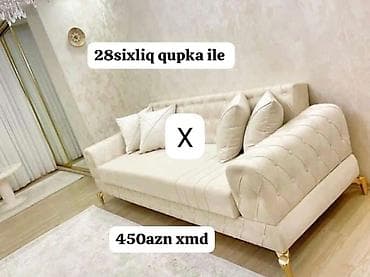 Krem rəngli, klassik üslubda üçoturacaqlı divan. - Yumşaq, toxuması lalafo.az -da Krem rəngli, klassik üslubda üçoturacaqlı divan. - Yumşaq, toxuması