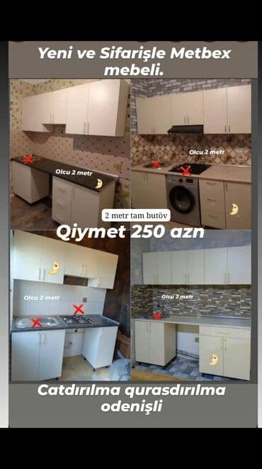 🟣Metbex mebeli 🟣 *Qiymet *250azn🟣* 🟣Ölçü 2 metr. 🟣Rezapal hediyye 🟣 lalafo.az -da 🟣Metbex mebeli 🟣 *Qiymet *250azn🟣* 🟣Ölçü 2 metr. 🟣Rezapal hediyye 🟣