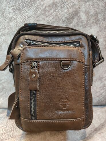 1). Новая Мужская Кожаная сумка через плечо цвета coffee. Размеры lalafo.az -da 1). Новая Мужская Кожаная сумка через плечо цвета coffee. Размеры