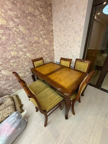 Qonaq otağı üçün, İşlənmiş, Açılmayan, Dördbucaq masa, 6 stul lalafo.az -da Qonaq otağı üçün, İşlənmiş, Açılmayan, Dördbucaq masa, 6 stul