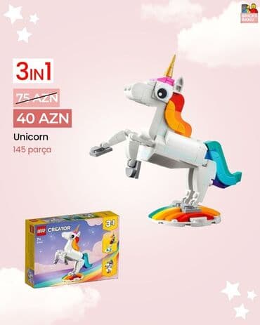 LEGO Creator 3-in-1 “Unicorn” (31140) - 145 parça - 7+ yaş üçün - lalafo.az -da LEGO Creator 3-in-1 “Unicorn” (31140) - 145 parça - 7+ yaş üçün -