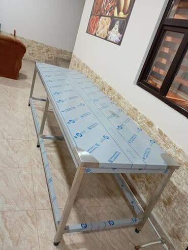 Табуретки: Кухонный стол, Нераскладной, Нержавейка, Прямоугольный стол at lalafo.az — 1 Табуретки: Кухонный стол, Нераскладной, Нержавейка, Прямоугольный стол — 1